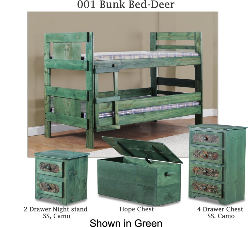 001 Bunk Bed Deer & More Green