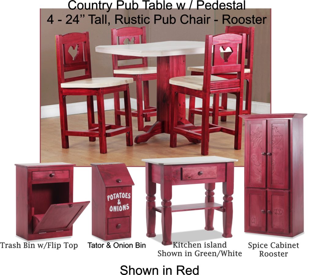 Country Pub Table & More Red