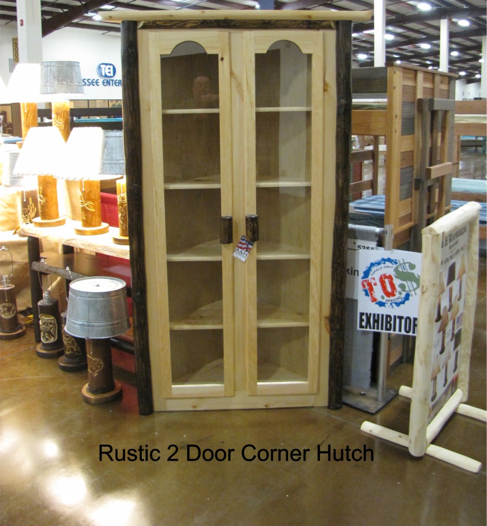 Rustic 2 Door Corner Hutch